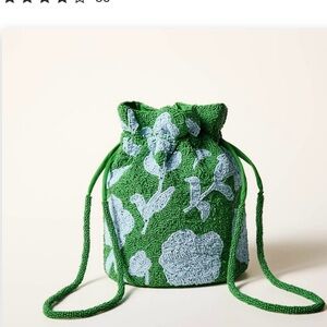 Kate Spade New York x Target Beaded Classic Green Rose Drawstring Bucket Bag